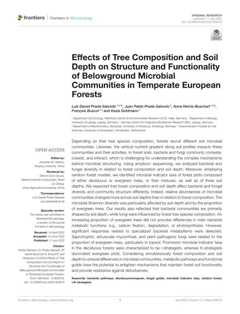 luis daniel prada salcedo|Effects of Tree Composition and Soil Depth on Structure and .